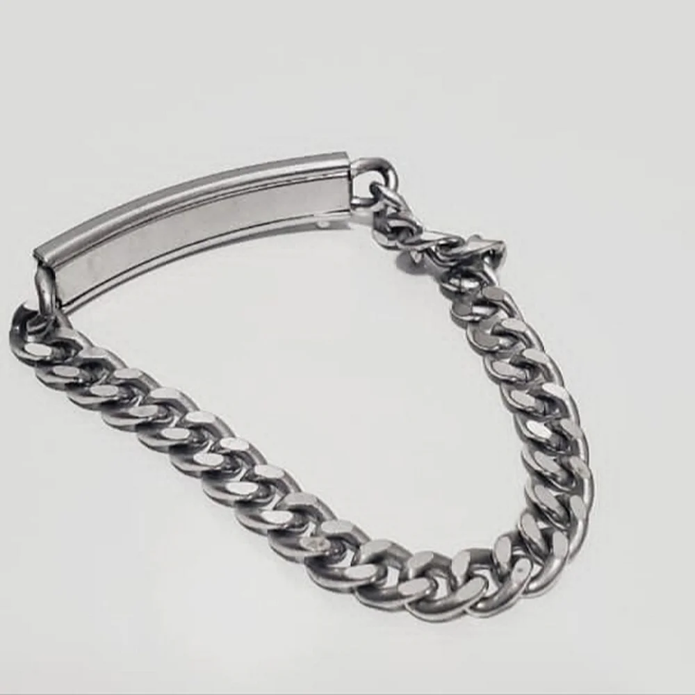 Speidel Silver Chain Bracelet. Personalized Men's Bracelet. Tagged 